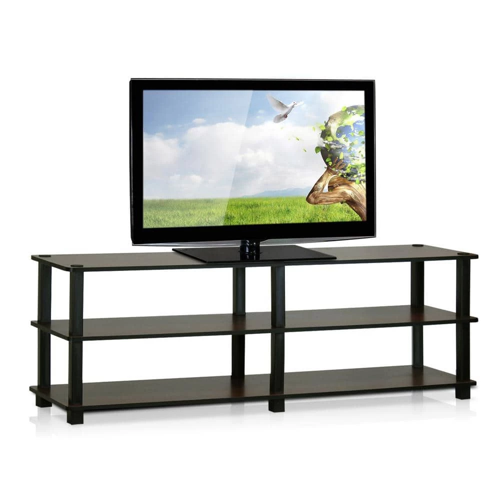 Turn-N-Tube 47 in. Dark Brown Particle Board TV Stand Fits TVs Up to 42 in. with Open Storage by Furinno 1 Turn-N-Tube 47 in. Dark Brown Particle Board TV Stand Fits TVs Up to 42 in. with Open Storage by Furinno