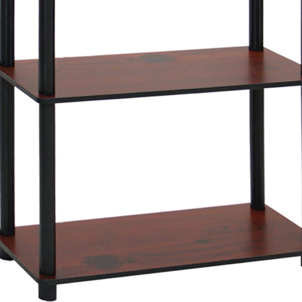 Turn-N-Tube Dark Cherry Compact Open Bookcase by Furinno 4 Turn-N-Tube Dark Cherry Compact Open Bookcase by Furinno - Image 4