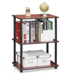 Turn-N-Tube Dark Cherry Compact Open Bookcase by Furinno 10 Turn-N-Tube Dark Cherry Compact Open Bookcase by Furinno -Furinno Sales dark cherry black furinno bookcases bookshelves 10024dc bk c3 1000