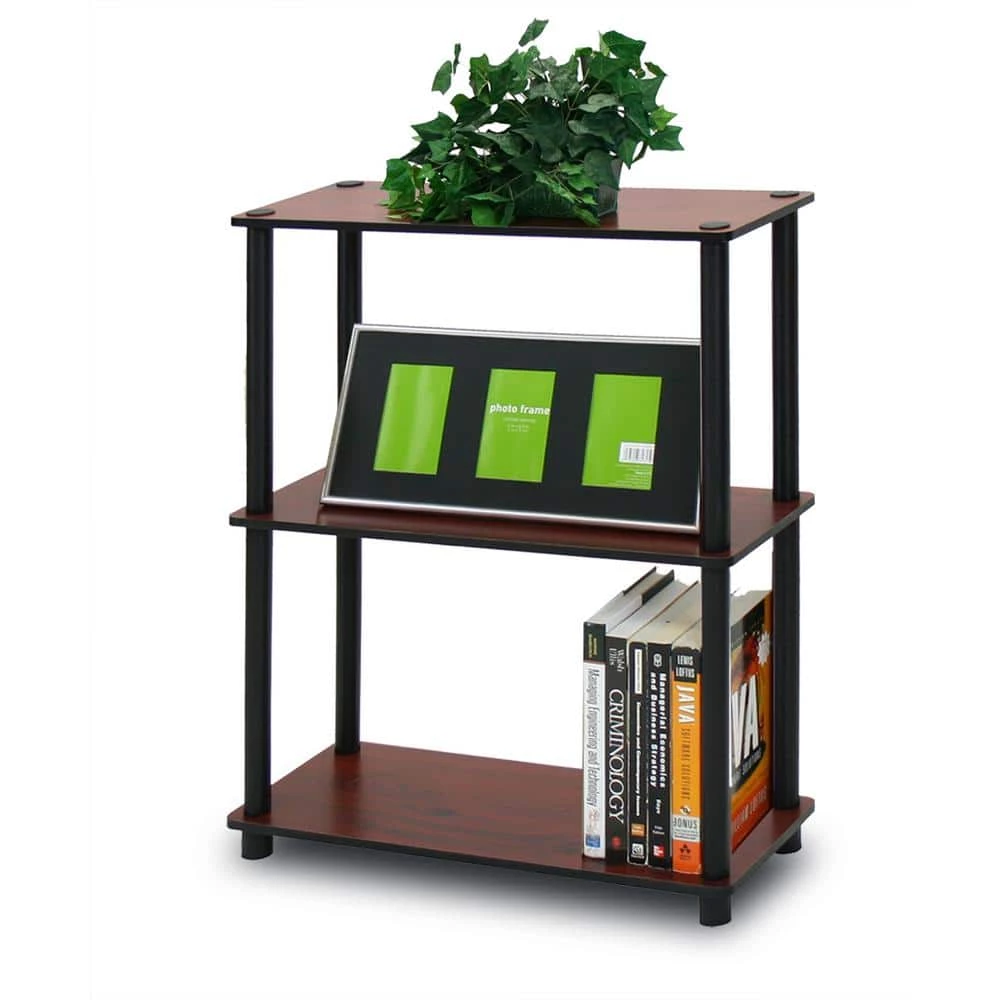 Turn-N-Tube Dark Cherry Compact Open Bookcase by Furinno 2 Turn-N-Tube Dark Cherry Compact Open Bookcase by Furinno - Image 2