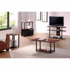 Turn N Tube Dark Cherry Simple End Table by Furinno -Furinno Sales dark cherry black furinno end side tables 99800r dc bk 31 1000