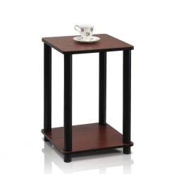 Turn N Tube Dark Cherry Simple End Table by Furinno -Furinno Sales dark cherry black furinno end side tables 99800r dc bk c3 1000