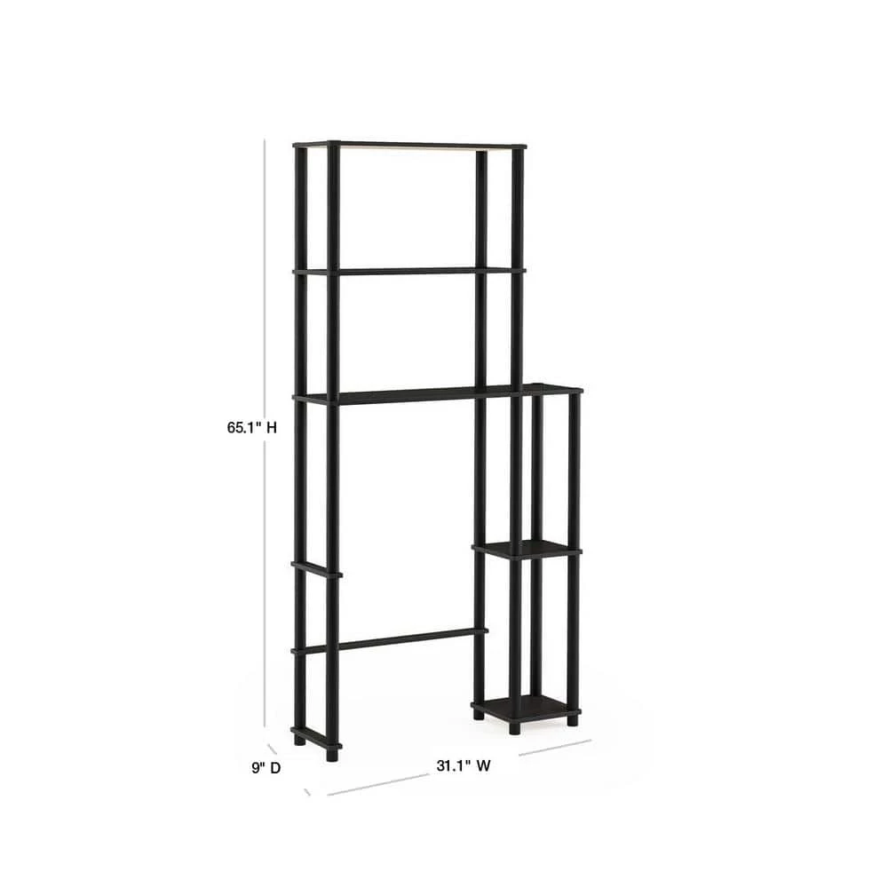 Turn-N-Tube Espresso/ Black Toilet Space Saver with 5-Shelves by Furinno 3 Turn-N-Tube Espresso/ Black Toilet Space Saver with 5-Shelves by Furinno - Image 3