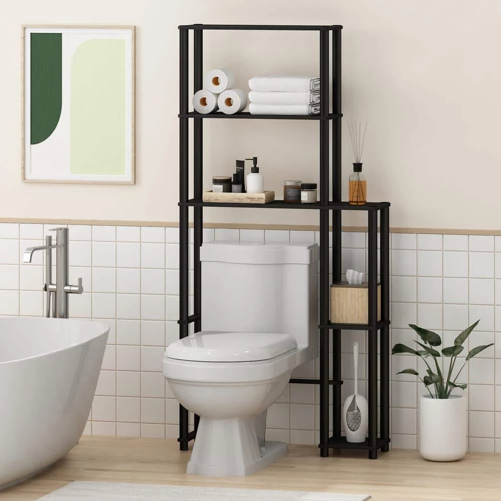 Turn-N-Tube Espresso/ Black Toilet Space Saver with 5-Shelves by Furinno 1 Turn-N-Tube Espresso/ Black Toilet Space Saver with 5-Shelves by Furinno
