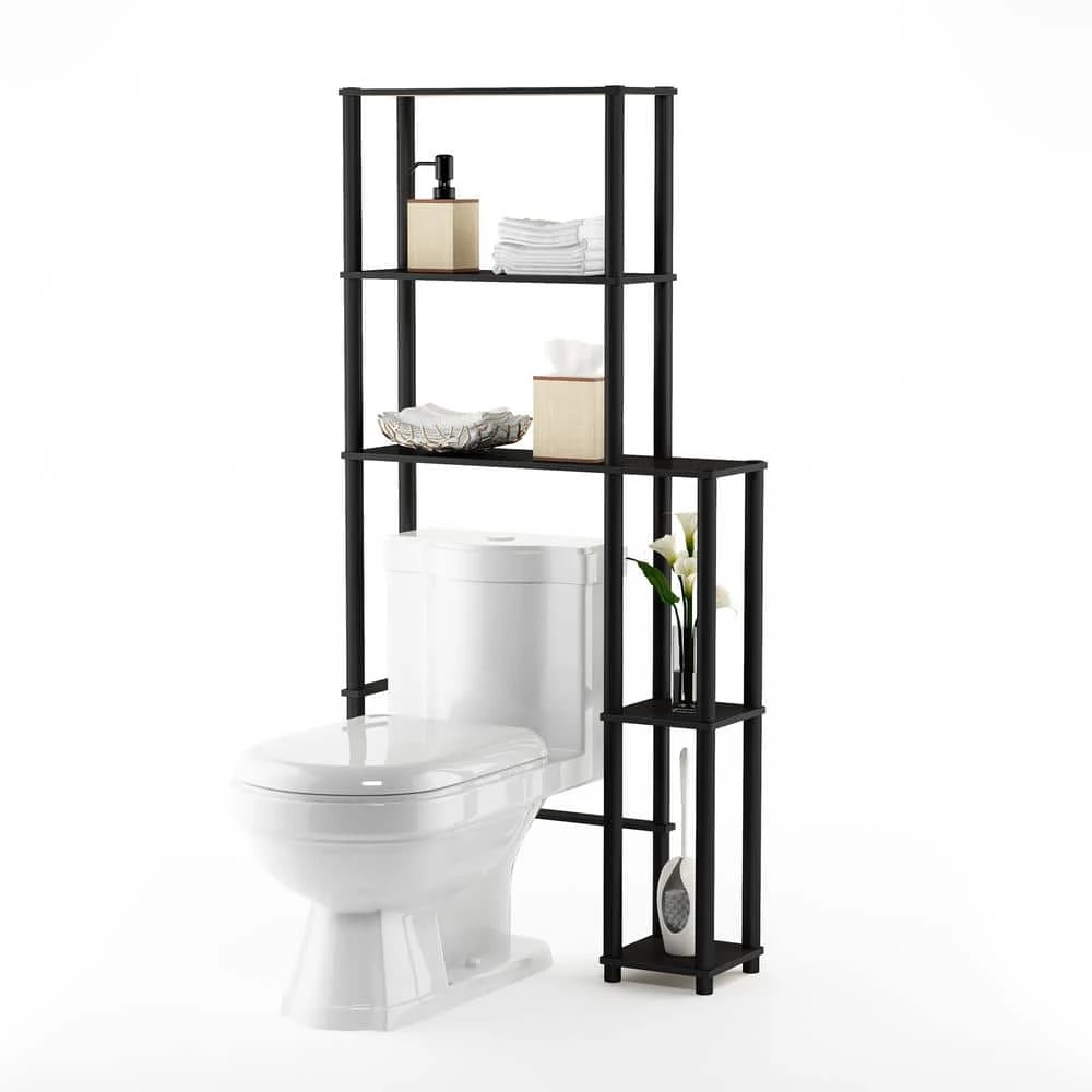 Turn-N-Tube Espresso/ Black Toilet Space Saver with 5-Shelves by Furinno 4 Turn-N-Tube Espresso/ Black Toilet Space Saver with 5-Shelves by Furinno - Image 4