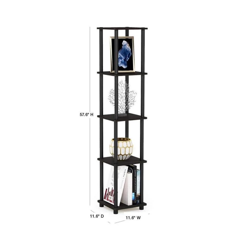 Turn-N-Tube Espresso Corner Open Bookcase by Furinno 2 Turn-N-Tube Espresso Corner Open Bookcase by Furinno - Image 2