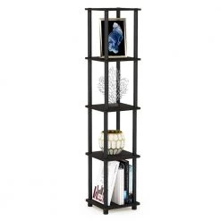 Turn-N-Tube Espresso Corner Open Bookcase by Furinno 9 Turn-N-Tube Espresso Corner Open Bookcase by Furinno -Furinno Sales espresso black furinno bookcases bookshelves 99132ex bk 4f 1000