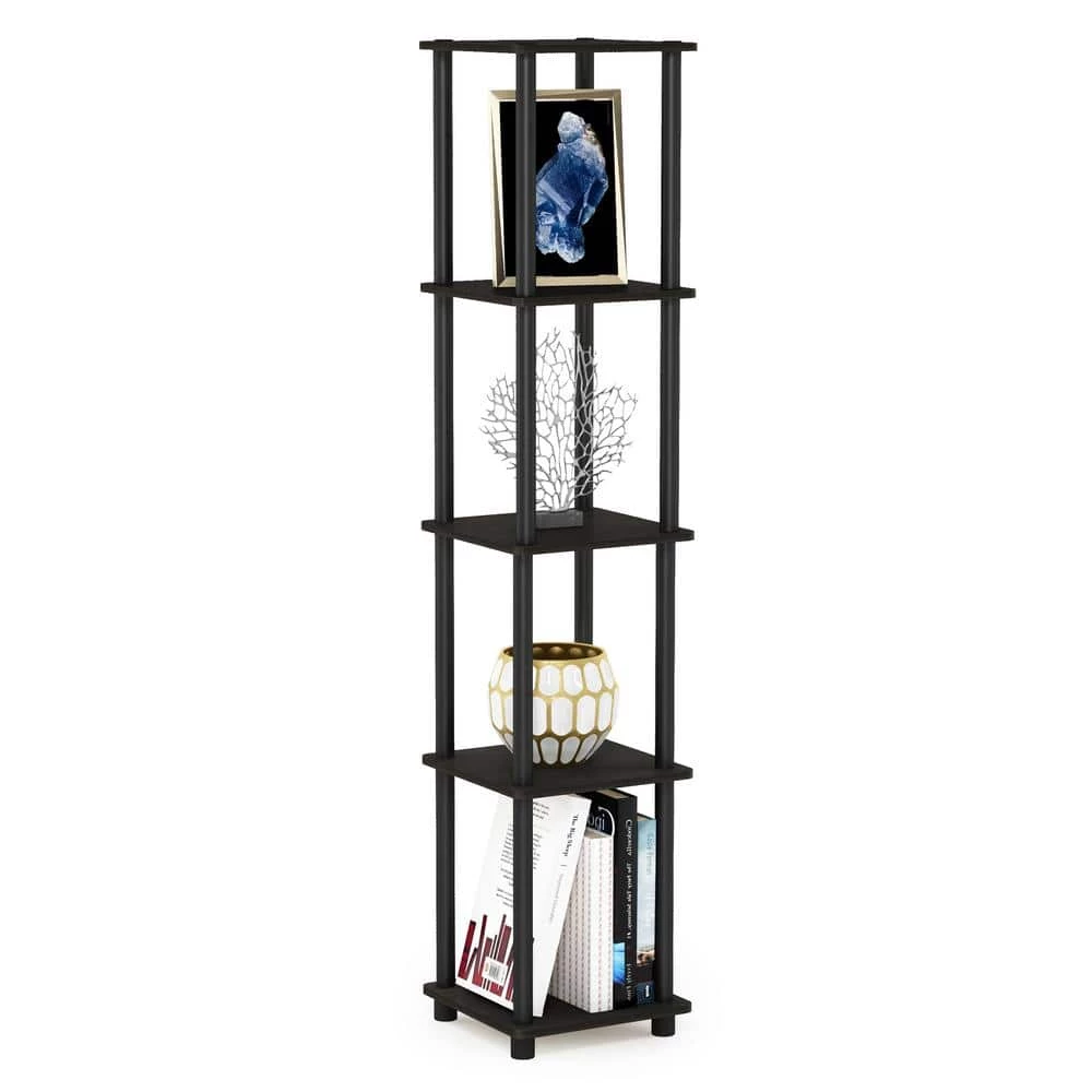 Turn-N-Tube Espresso Corner Open Bookcase by Furinno 4 Turn-N-Tube Espresso Corner Open Bookcase by Furinno - Image 4