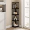 57.7 in. Black/Espresso Plastic 5-shelf Corner Bookcase with Open Storage by Furinno