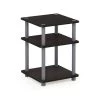 Turn-N-Tube 14.6 in. Espresso/Black Square Wood End Table with Open Shelf by Furinno