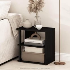 Romain Espresso/Black 2-Tier End Table by Furinno -Furinno Sales espresso black furinno end side tables 20308exbk 31 1000