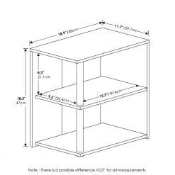 Romain Espresso/Black 2-Tier End Table by Furinno -Furinno Sales espresso black furinno end side tables 20308exbk 4f 1000