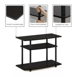 Turn-N-Tube 31.5 in. Espresso and Black Particle Board TV Stand Fits TVs Up to 32 in. with Open Storage by Furinno -Furinno Sales espresso black furinno tv stands 13192ex bk 44 1000
