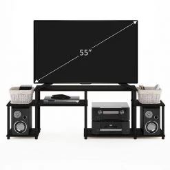 Turn-N-Tube Handel 72.24 in. Espresso and Black TV Stand Fits TV's up to 55 in. with Open Storage by Furinno 8 Turn-N-Tube Handel 72.24 in. Espresso and Black TV Stand Fits TV's up to 55 in. with Open Storage by Furinno -Furinno Sales espresso black furinno tv stands 20111exbk 1f 1000