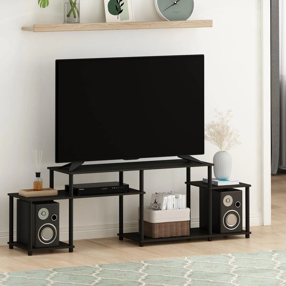 Turn-N-Tube Handel 72.24 in. Espresso and Black TV Stand Fits TV's up to 55 in. with Open Storage by Furinno 5 Turn-N-Tube Handel 72.24 in. Espresso and Black TV Stand Fits TV's up to 55 in. with Open Storage by Furinno - Image 5