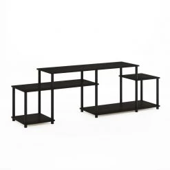 Turn-N-Tube Handel 72.24 in. Espresso and Black TV Stand Fits TV's up to 55 in. with Open Storage by Furinno 7 Turn-N-Tube Handel 72.24 in. Espresso and Black TV Stand Fits TV's up to 55 in. with Open Storage by Furinno -Furinno Sales espresso black furinno tv stands 20111exbk 4f 1000