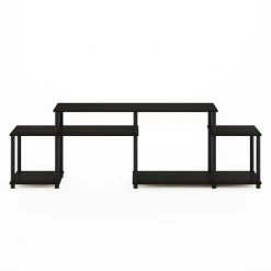 Turn-N-Tube Handel 72.24 in. Espresso and Black TV Stand Fits TV's up to 55 in. with Open Storage by Furinno
