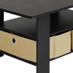 Home 32 in. Espresso/Brown Medium Rectangle Wood Coffee Table with Drawers by Furinno -Furinno Sales espresso brown furinno coffee tables 11158ex br 1f 1000