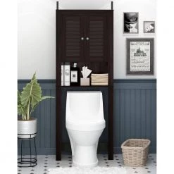 Indo Espresso Louver Door Accent Cabinet by Furinno -Furinno Sales espresso furinno accent cabinets fr18515ex fa 1000