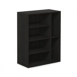Andrey 31.6 in. Espresso 4-Shelf Etagere Bookcase by Furinno -Furinno Sales espresso furinno bookcases bookshelves 11159nex 4f 1000