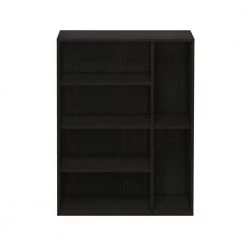 Andrey 31.6 in. Espresso 4-Shelf Etagere Bookcase by Furinno