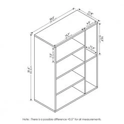 Andrey 31.6 in. Espresso 4-Shelf Etagere Bookcase by Furinno -Furinno Sales espresso furinno bookcases bookshelves 11159nex c3 1000