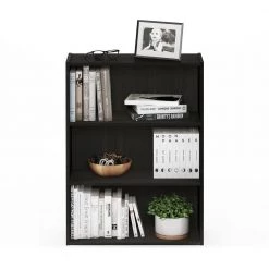 31.5 in. Espresso Wood 4-shelf Standard Bookcase with Storage by Furinno -Furinno Sales espresso furinno bookcases bookshelves 11208ex 1f 1000