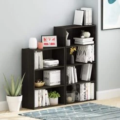 31.5 in. Espresso Wood 4-shelf Standard Bookcase with Storage by Furinno -Furinno Sales espresso furinno bookcases bookshelves 11208ex 31 1000
