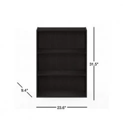 31.5 in. Espresso Wood 4-shelf Standard Bookcase with Storage by Furinno -Furinno Sales espresso furinno bookcases bookshelves 11208ex 40 1000