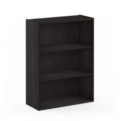 31.5 in. Espresso Wood 4-shelf Standard Bookcase with Storage by Furinno -Furinno Sales espresso furinno bookcases bookshelves 11208ex 4f 1000