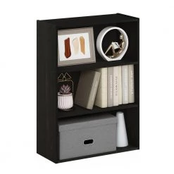 31.5 in. Espresso Wood 4-shelf Standard Bookcase with Storage by Furinno -Furinno Sales espresso furinno bookcases bookshelves 11208ex 77 1000