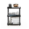 25.04 in. Espresso Plastic 3-shelf Etagere Bookcase with Open Back by Furinno