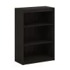 Gruen 35.9 in. Espresso 3-Shelf Standard Bookcase with Adjustable Shelves by Furinno