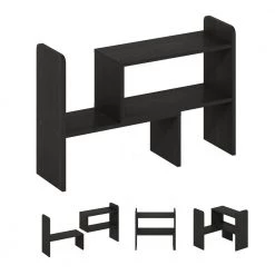 Montale 23.7 in. Wide Espresso 2 Shelf Desktop Organizer Bookshelf by Furinno