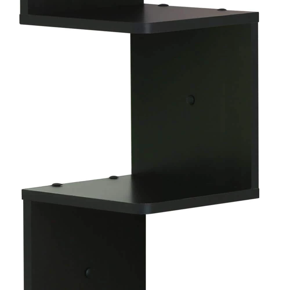 48.8 in. Espresso Wood 5-shelf Corner Bookcase with Storage by Furinno 3 48.8 in. Espresso Wood 5-shelf Corner Bookcase with Storage by Furinno - Image 3