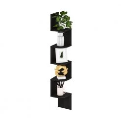 7.8 in. Wide Espresso 5-Shelf Wall Mount Radial Corner Shelf by Furinno -Furinno Sales espresso furinno bookcases bookshelves n16122ex 1f 1000