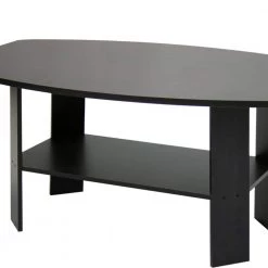 Simple 36 in. Espresso Medium Rectangle Wood Coffee Table with Shelf by Furinno -Furinno Sales espresso furinno coffee tables 11179ex 1f 1000