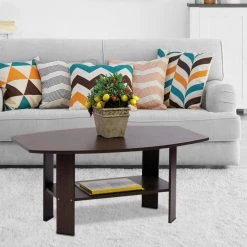 Simple 36 in. Espresso Medium Rectangle Wood Coffee Table with Shelf by Furinno -Furinno Sales espresso furinno coffee tables 11179ex 31 1000