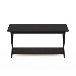 36 in. Espresso Medium Rectangle Wood Coffee Table with Shelf by Furinno -Furinno Sales espresso furinno coffee tables 16049ex 1f 1000