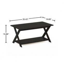36 in. Espresso Medium Rectangle Wood Coffee Table with Shelf by Furinno -Furinno Sales espresso furinno coffee tables 16049ex 40 1000
