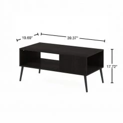 Claude 39.37 in. Espresso Mid-Century Rectangle Coffee Table with Pine Wood Legs by Furinno 9 Claude 39.37 in. Espresso Mid-Century Rectangle Coffee Table with Pine Wood Legs by Furinno -Furinno Sales espresso furinno coffee tables 19114ex 40 1000