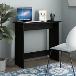 32 in. Rectangular Espresso Computer Desk with Solid Wood Material by Furinno