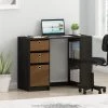 40 in. Rectangular Espresso 3 Drawer Computer Desk with Built-In Storage by Furinno