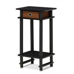 Turn-N-Tube Espresso and Brown Tall End Table with Bin by Furinno 14 Turn-N-Tube Espresso and Brown Tall End Table with Bin by Furinno -Furinno Sales espresso furinno end side tables 17017ex br 1f 1000