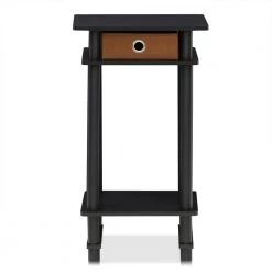 Turn-N-Tube Espresso and Brown Tall End Table with Bin by Furinno 15 Turn-N-Tube Espresso and Brown Tall End Table with Bin by Furinno -Furinno Sales espresso furinno end side tables 17017ex br 44 1000