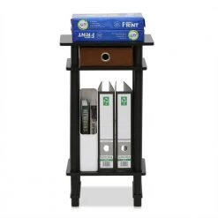 Turn-N-Tube Espresso and Brown Tall End Table with Bin by Furinno 12 Turn-N-Tube Espresso and Brown Tall End Table with Bin by Furinno -Furinno Sales espresso furinno end side tables 17017ex br c3 1000