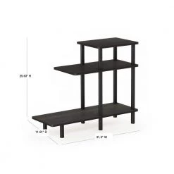 Turn-N-Tube Espresso 3-Tier Sofa Side Table by Furinno -Furinno Sales espresso furinno end side tables 18127ex bk 40 1000