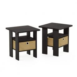 Home Living Espresso Storage End Table (Set of 2) by Furinno -Furinno Sales espresso furinno end side tables 2 11157ex c3 1000