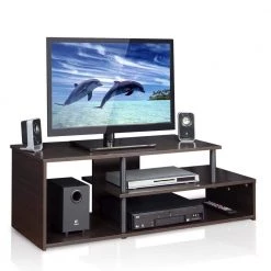 Econ 49 in. Espresso Particle Board TV Stand Fits TVs Up to 55 in. with Open Storage by Furinno