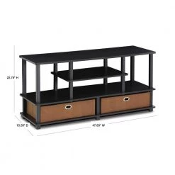 JAYA 48 in. Espresso Particle Board TV Stand Fits TVs Up to 50 in. with Cable Management by Furinno -Furinno Sales espresso furinno tv stands 15119exbkbr 40 1000